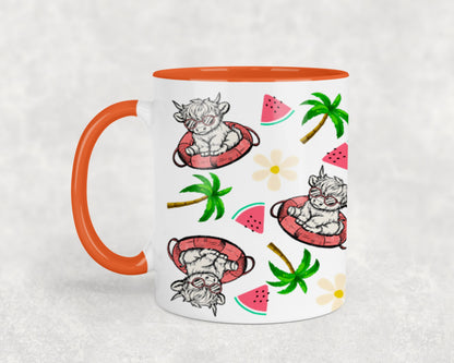 Summer Highland Cow-10670 - mugs