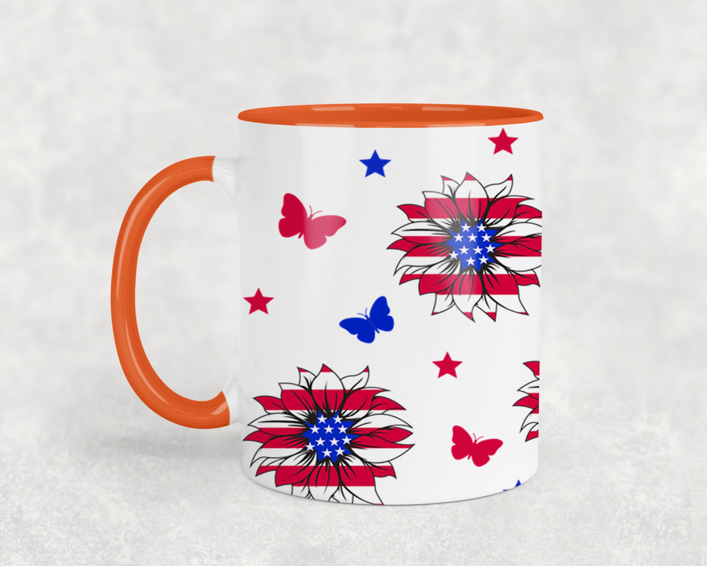 Sunflower USA Flag-9920 - mugs