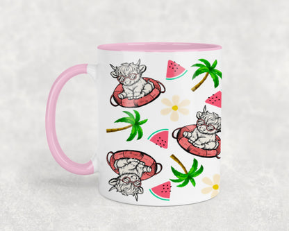 Summer Highland Cow-10670 - mugs