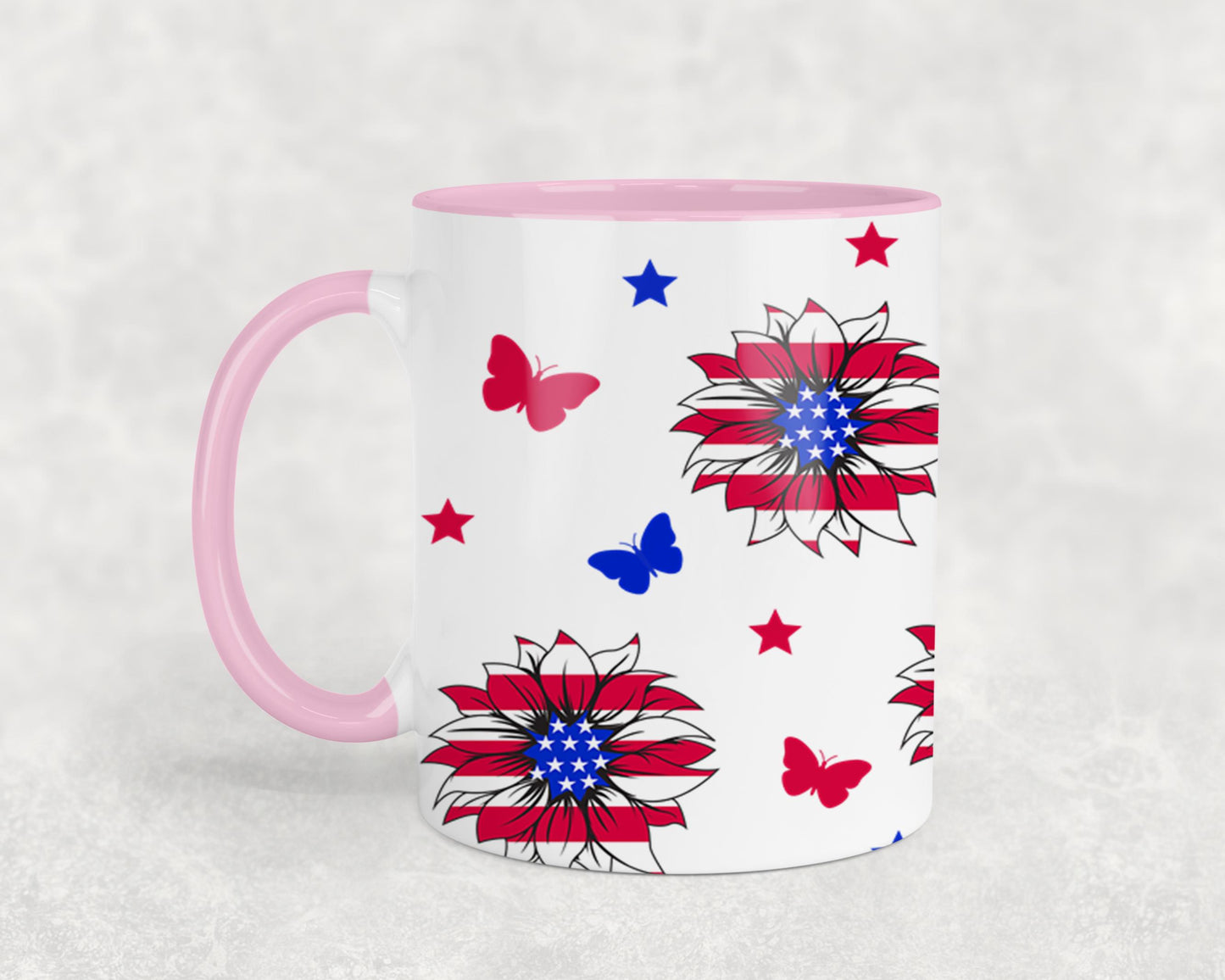 Sunflower USA Flag-9920 - mugs