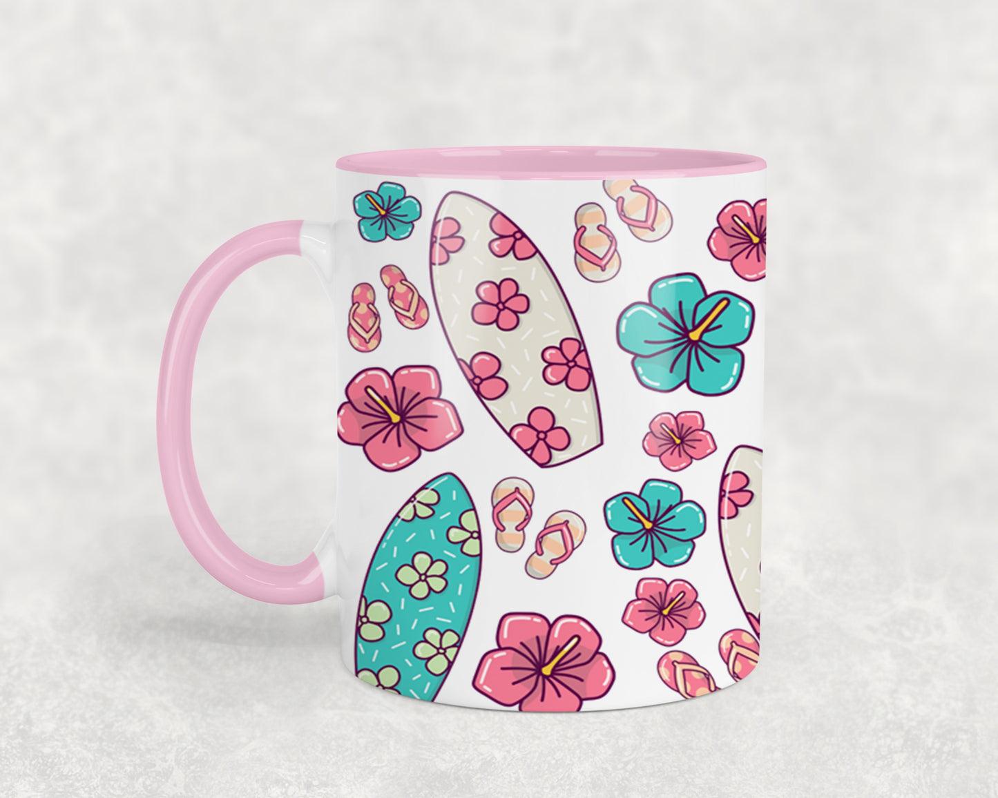 Surfboards Flip Flops Hibiscos-10691 - mugs