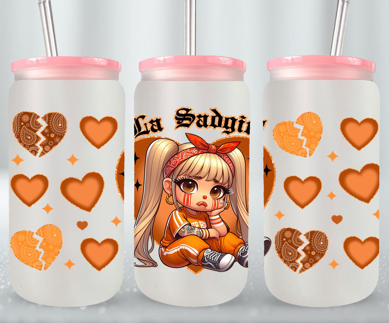 Las Sad Girl-10141 - glass can