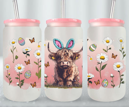 Highland Cow Easter-10367 - glass can