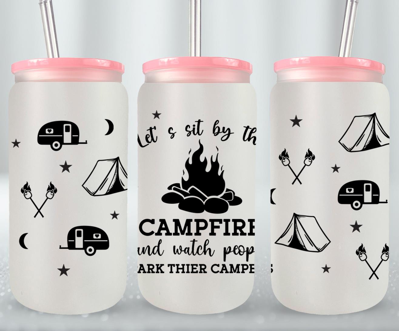 Adventure Camping - glass can