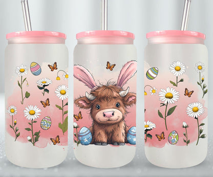 Highland Cow Easter-10368 - glass can