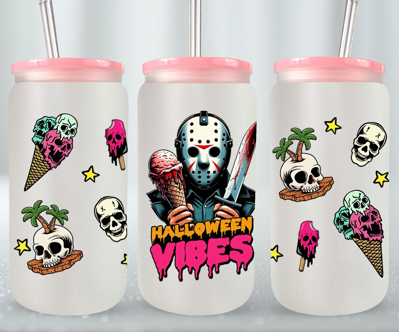 Halloween Vibes - glass can