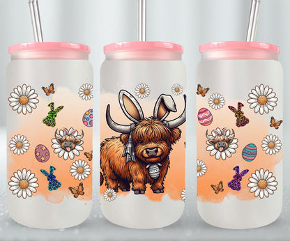 Highland Cow Easter-10381 - glass can