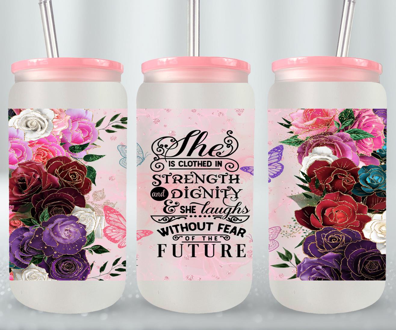 She Is Clothed In-9910 - glass can