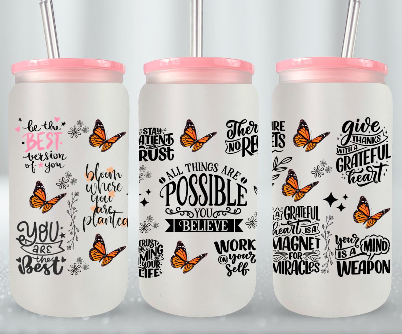 All Things Are Possible - glass can