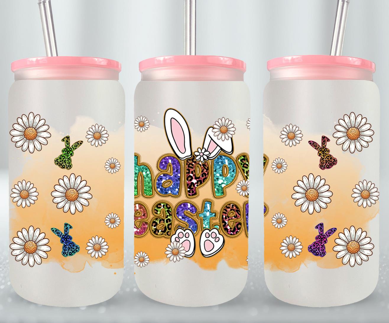 Happy Easter-10358 - glass can