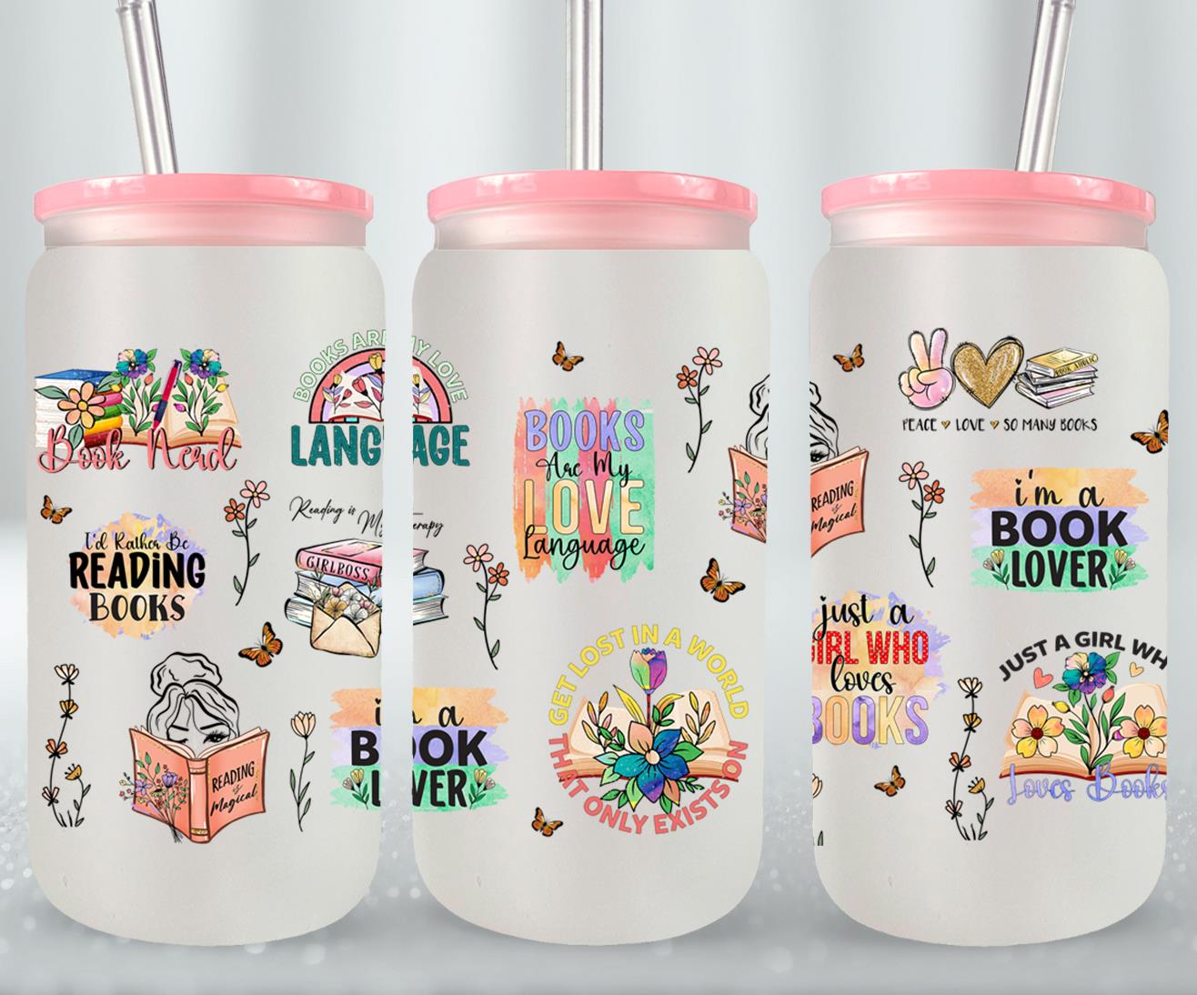 Books Are my Love Language-9972 - glass can