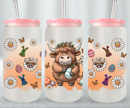 Highland Cow Easter-10387 - glass can