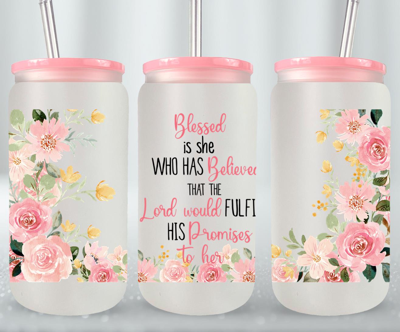 Blessed - glass can