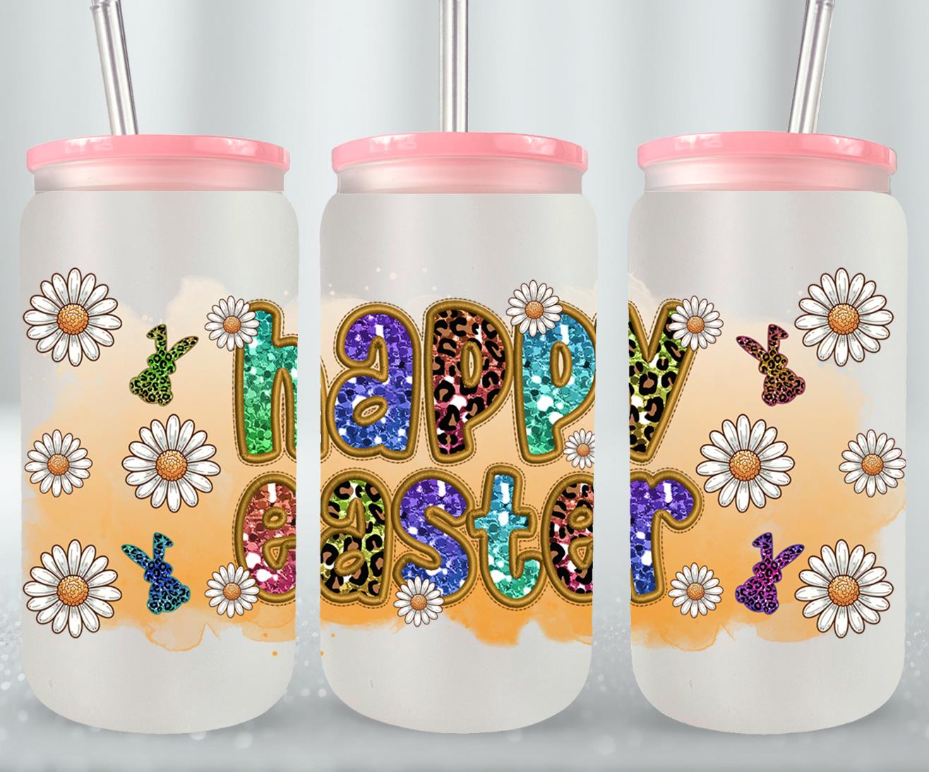Happy Easter-10357 - glass can