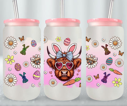 Highland Cow Easter-10399 - glass can