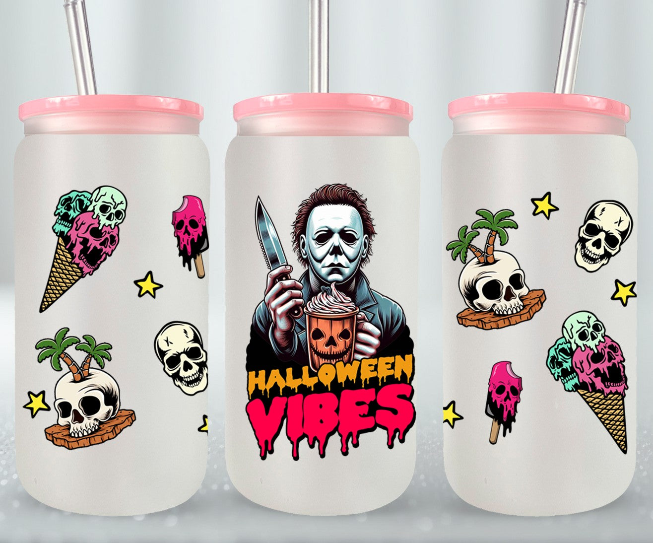 Halloween Vibes - glass can