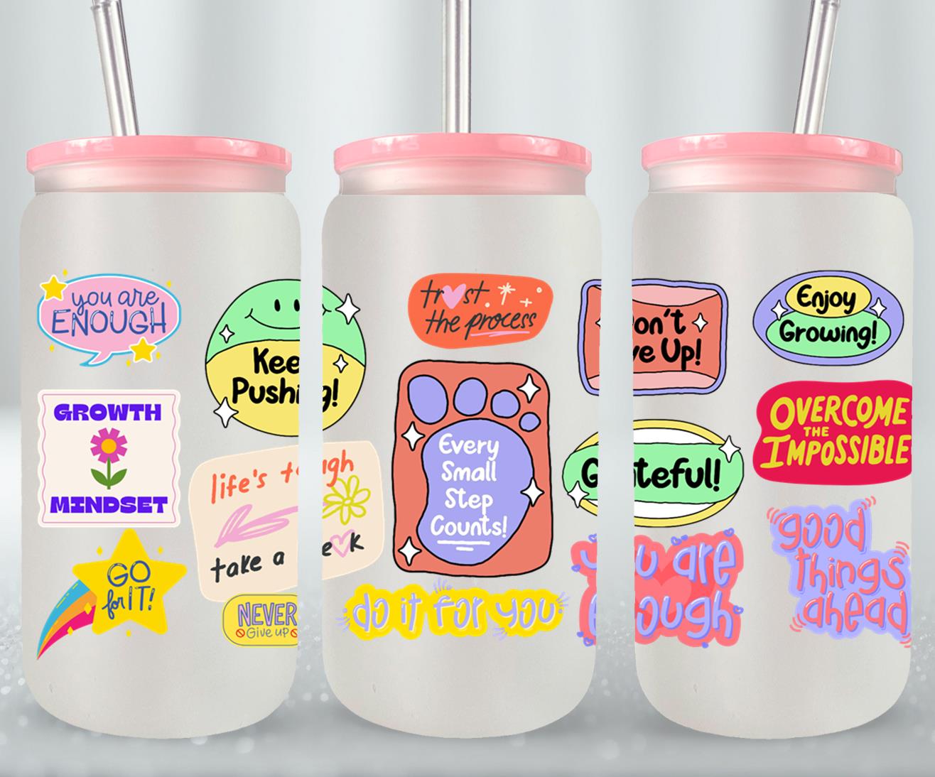 Every Small Step Counts - glass can