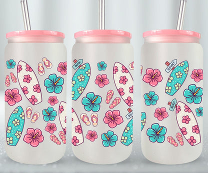 Surfboards Flip Flops Hibiscos-10691 - glass can