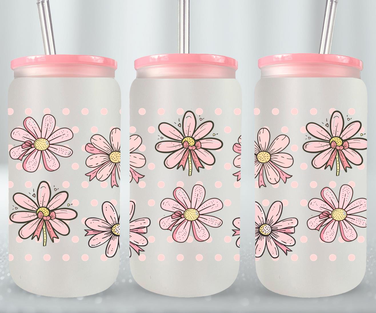 Pink Bow-9991 - glass can