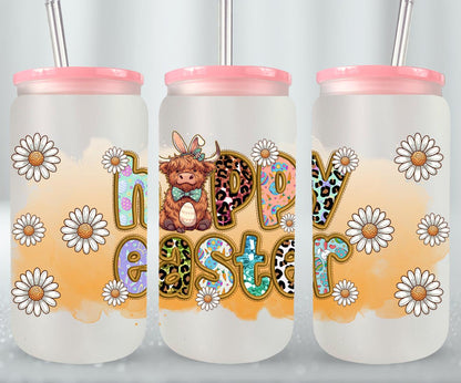Highland Cow Easter-10398 - glass can