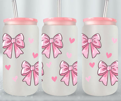 Pink Bow-9988 - glass can