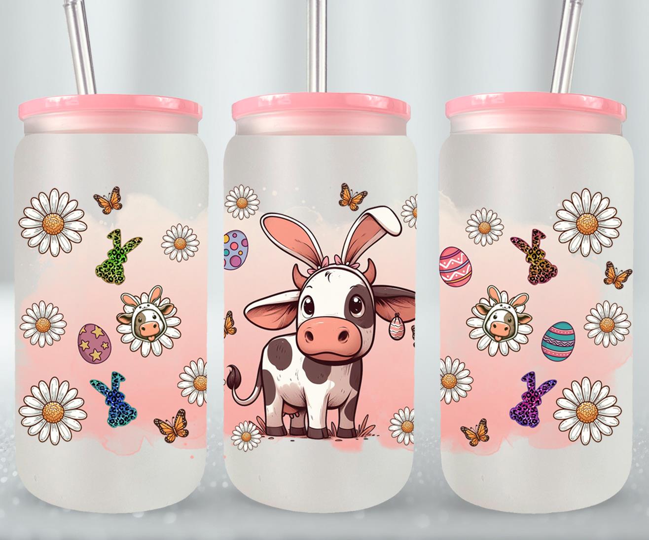 Cow Easter Day-10299 - glass can