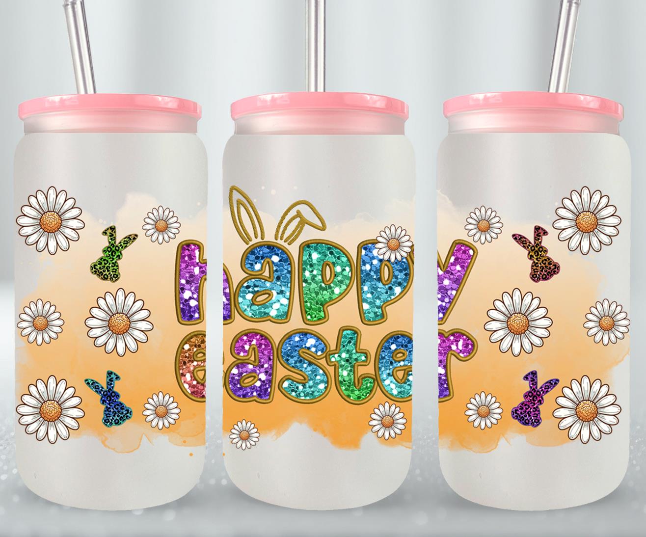 Happy Easter-10359 - glass can