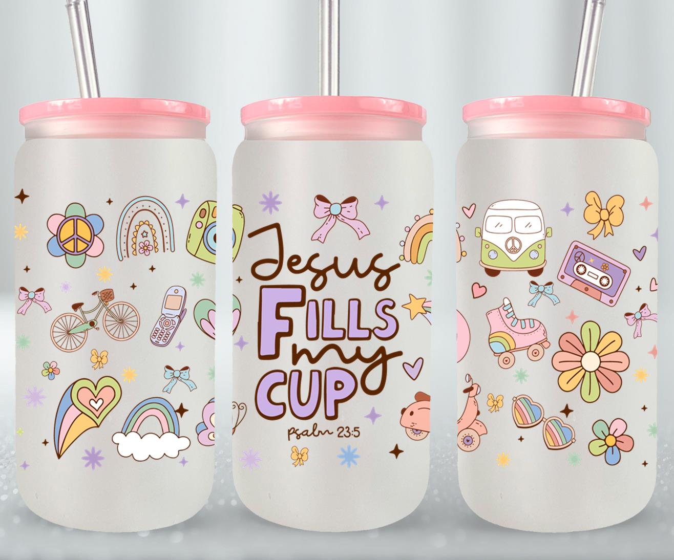 Jesus Fells My Cup-10209 - glass can