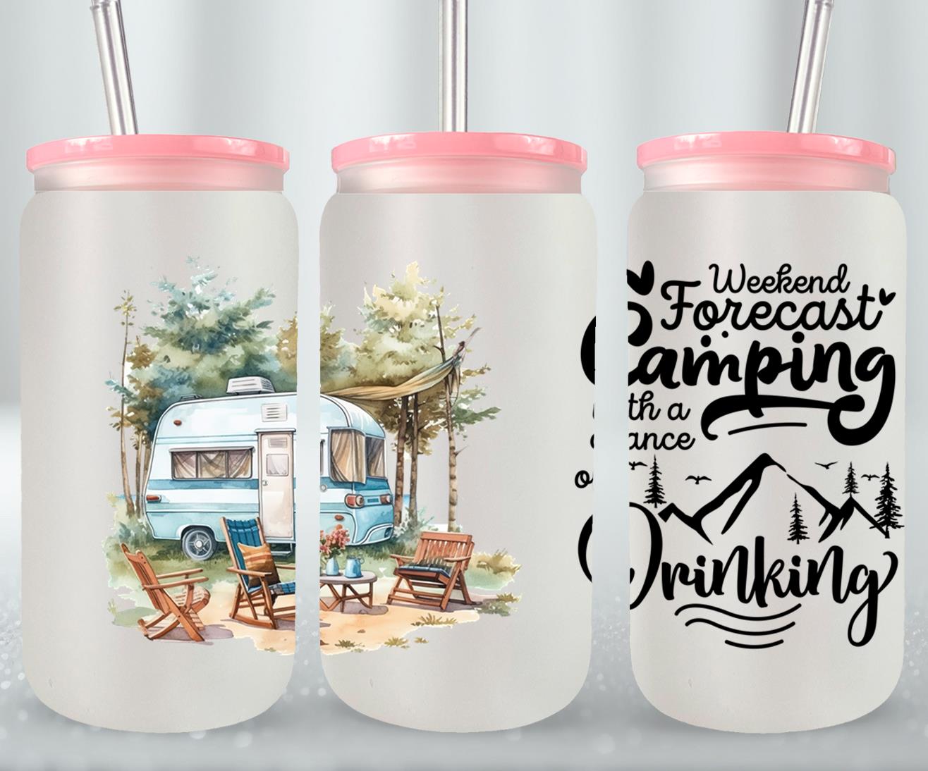 Adventure Camping - glass can
