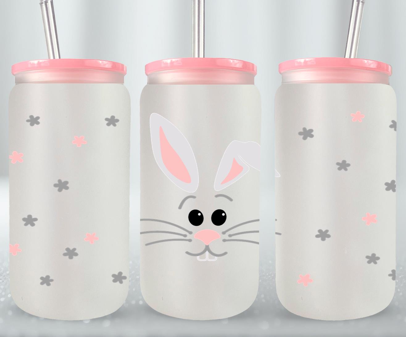 Bunny face-10454 - glass can