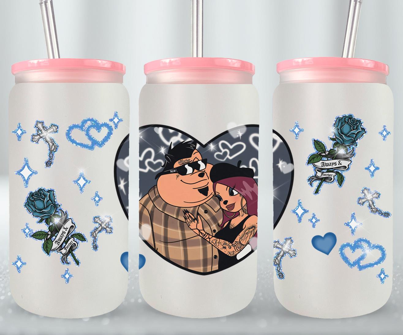 Cholos Cartoon-10159 - glass can