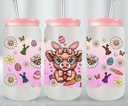 Highland Cow Easter-10377 - glass can