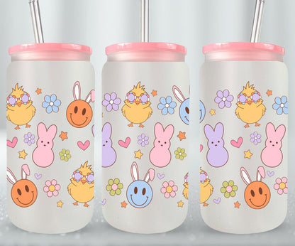 Smiley Easter-10462 - glass can