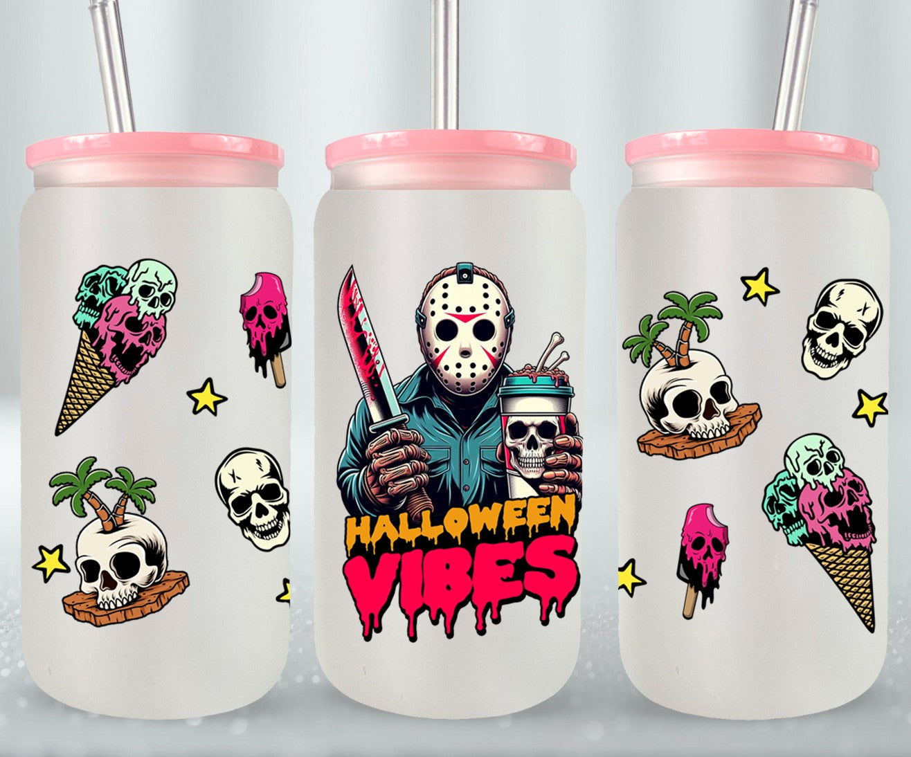 Halloween Vibes - glass can