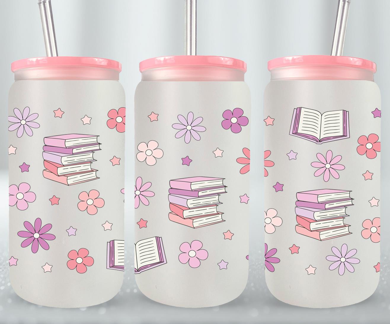 Books and Flowers 1-9971 - glass can