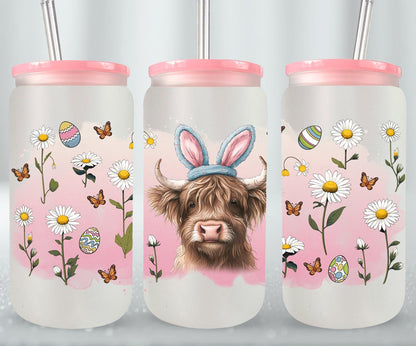 Highland Cow Easter-10370 - glass can