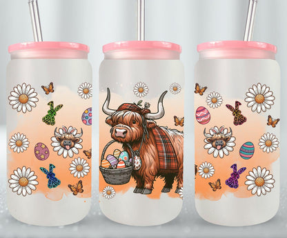 Highland Cow Easter-10382 - glass can