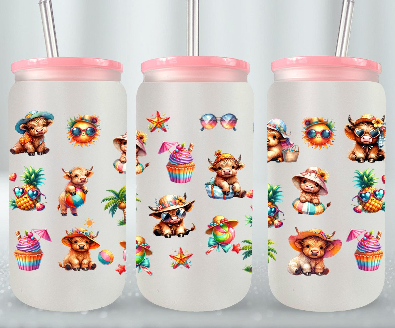 Highland Cow Beach Summer-10642 - glass can