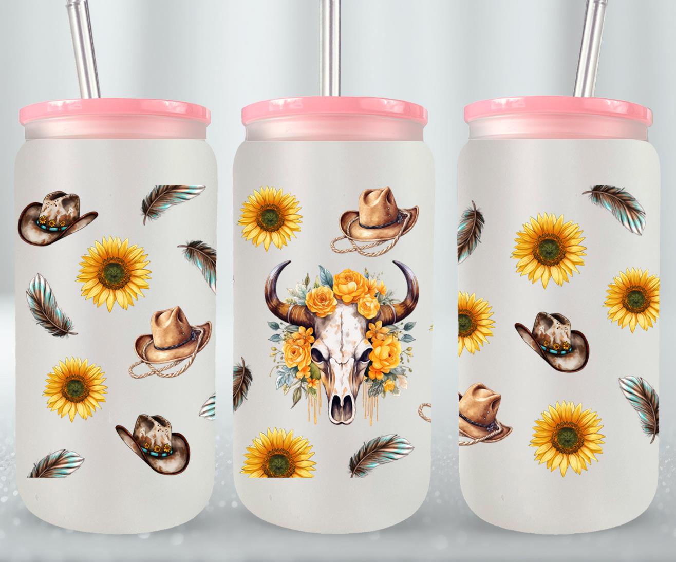 Cow Boy1-10468 - glass can