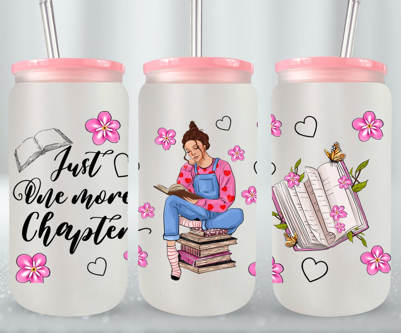 Just One More Chapter with Girl-9980 - glass can