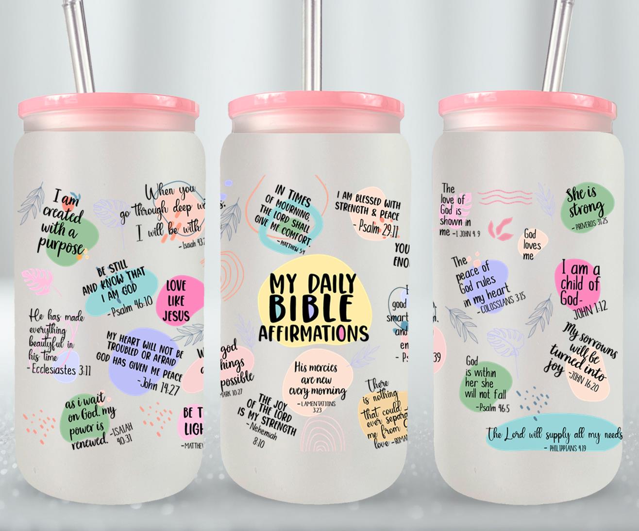 My Daily Bible Affirmation-10216 - glass can