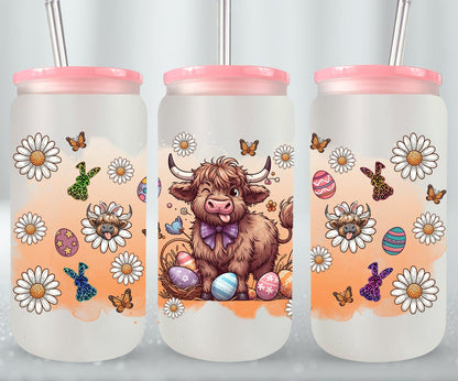Highland Cow Easter-10379 - glass can