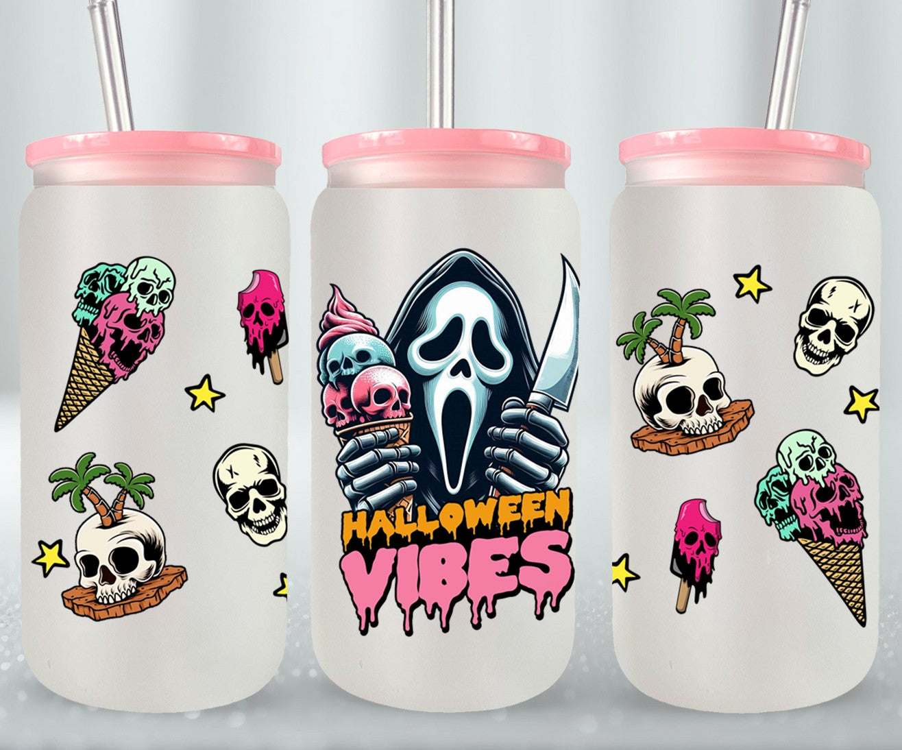Halloween Vibes - glass can