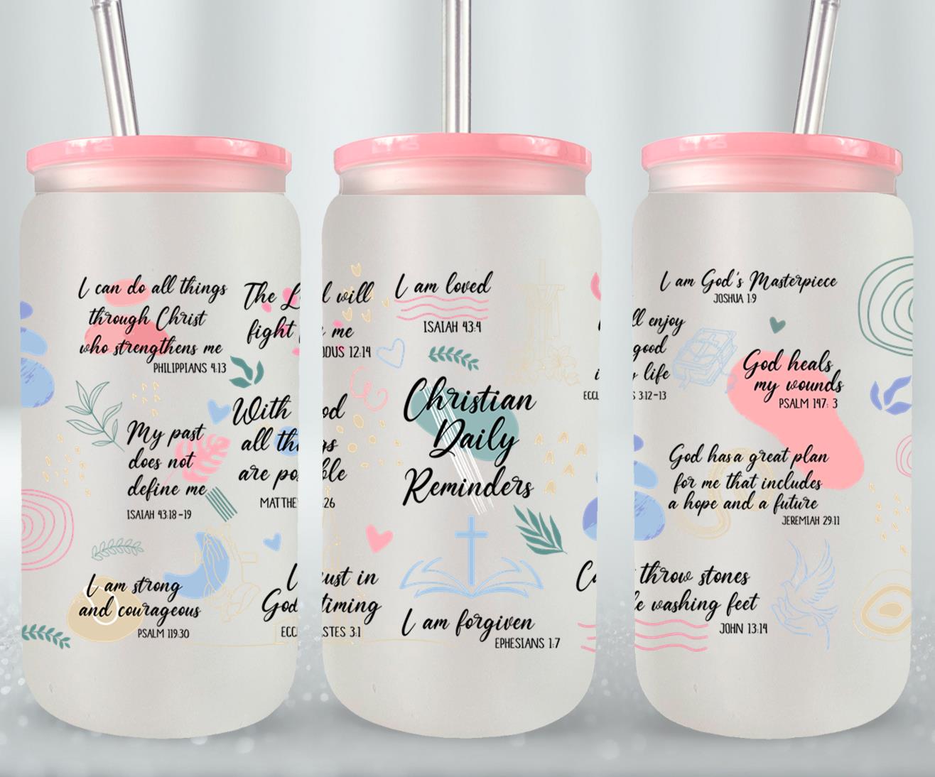 Christian Daily Reminders-10192 - glass can