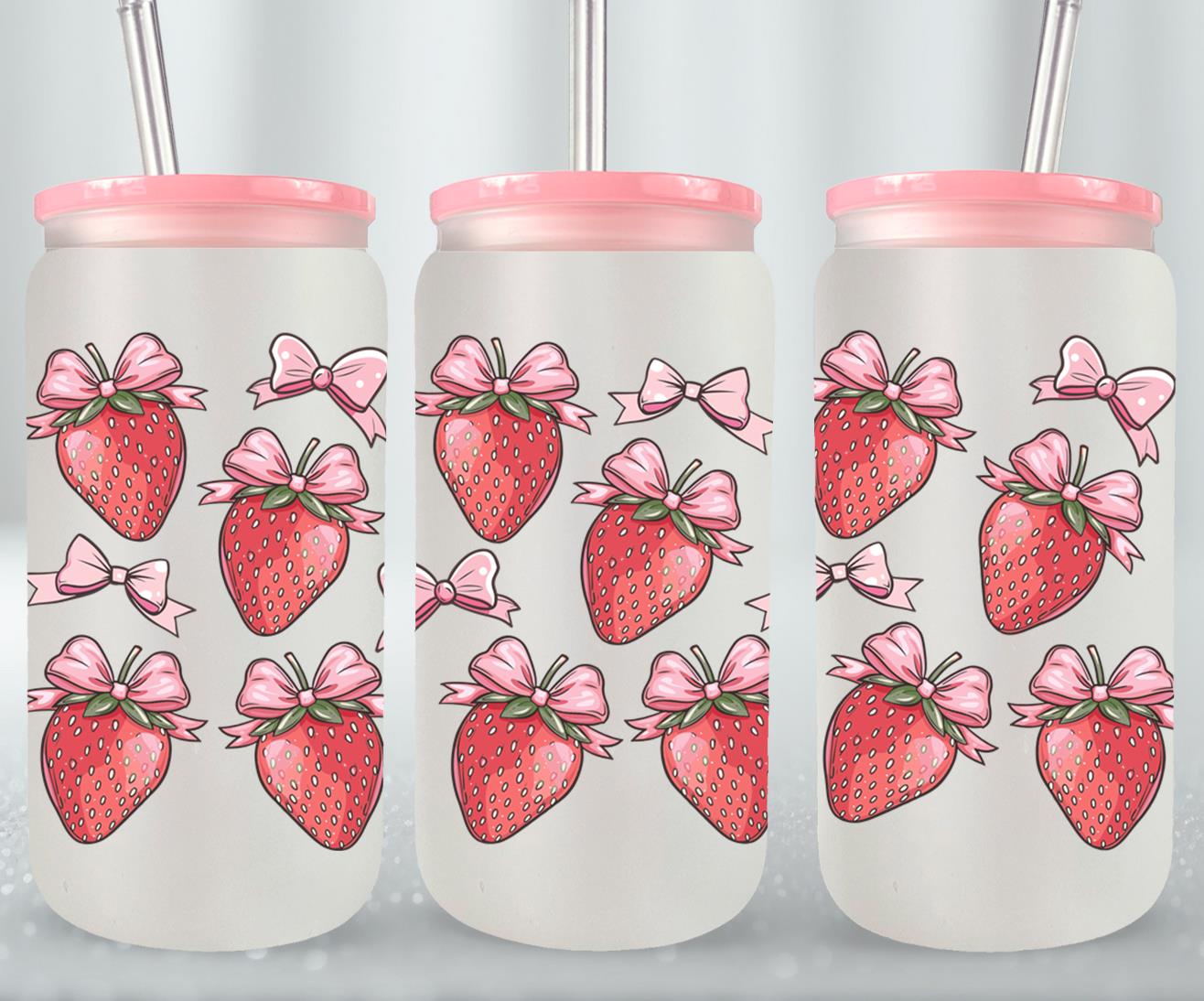 Pink Bow-9986 - glass can