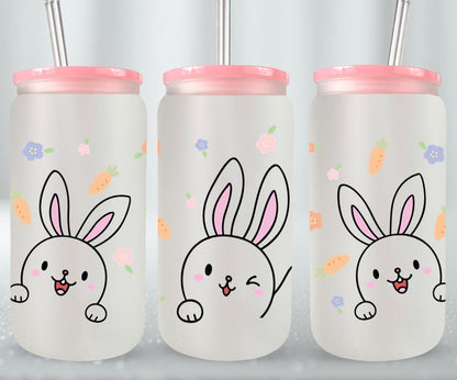 Happy Rabbit-10458 - glass can