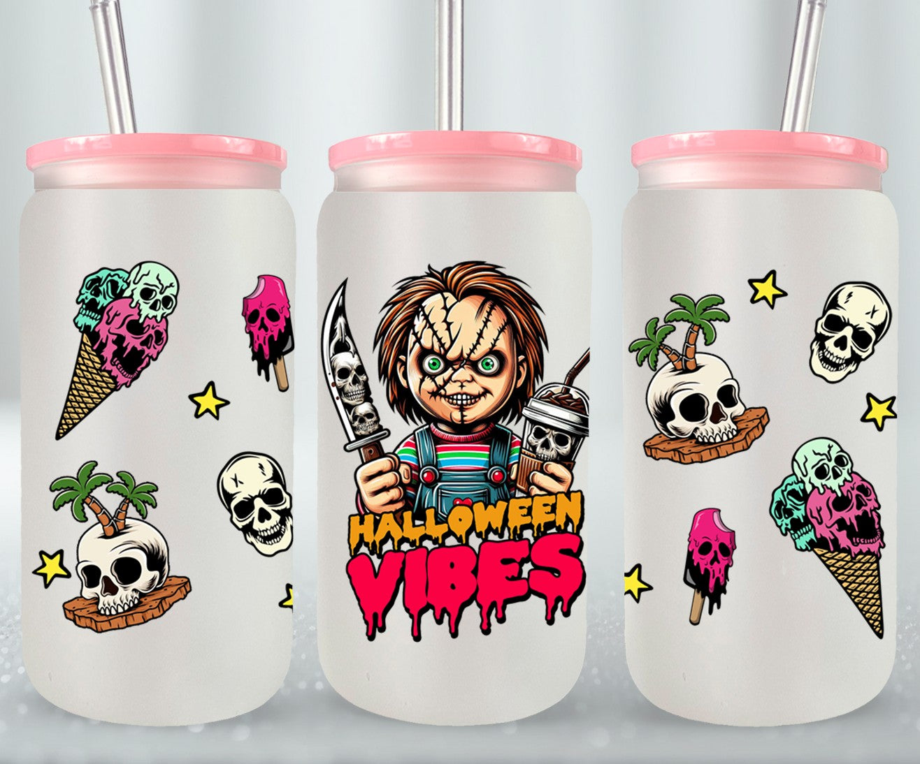 Halloween Vibes - glass can
