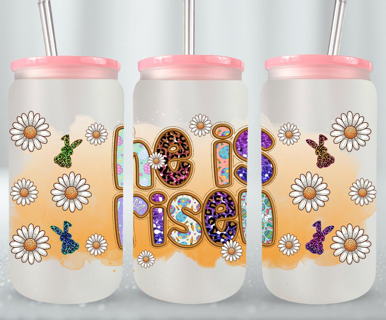 He is Risen-10365 - glass can