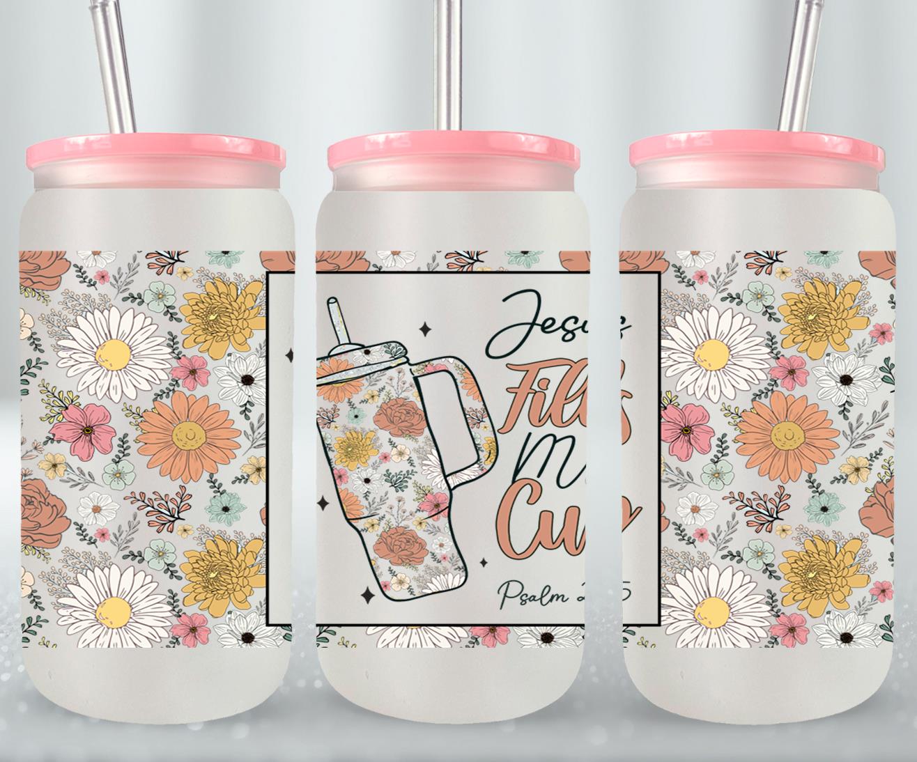 Jesus Fells My Cup-10210 - glass can