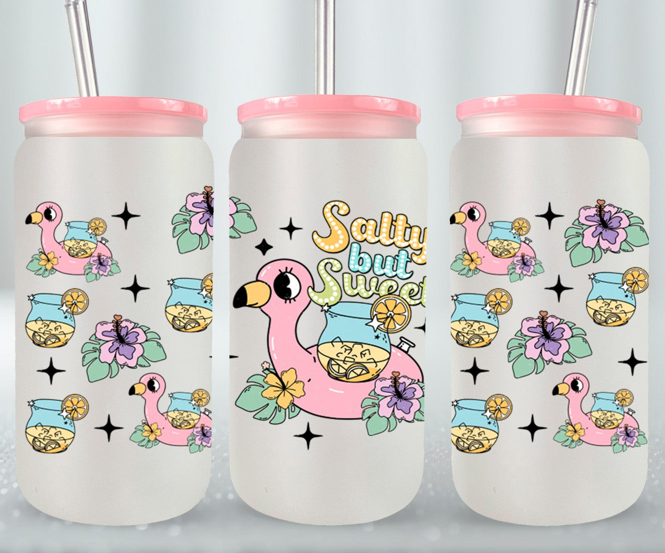 Salty But Sweet Distressed-10667 - glass can